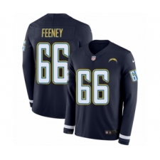 Men's Nike Los Angeles Chargers #66 Dan Feeney Limited Navy Blue Therma Long Sleeve NFL Jersey