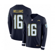 Men's Nike Los Angeles Chargers #16 Tyrell Williams Limited Navy Blue Therma Long Sleeve NFL Jersey