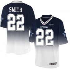 Men's Nike Dallas Cowboys #22 Emmitt Smith Elite Navy/White Fadeaway NFL Jersey