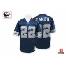 Mitchell and Ness Dallas Cowboys #22 Emmitt Smith Authentic Navy Blue Throwback NFL Jersey