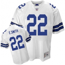 Reebok Dallas Cowboys #22 Emmitt Smith Authentic White Legend Throwback NFL Jersey
