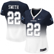 Women's Nike Dallas Cowboys #22 Emmitt Smith Elite Navy/White Fadeaway NFL Jersey