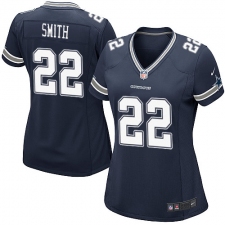 Women's Nike Dallas Cowboys #22 Emmitt Smith Game Navy Blue Team Color NFL Jersey