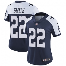 Women's Nike Dallas Cowboys #22 Emmitt Smith Navy Blue Throwback Alternate Vapor Untouchable Limited Player NFL Jersey