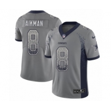 Men's Nike Dallas Cowboys #8 Troy Aikman Limited Gray Rush Drift Fashion NFL Jersey