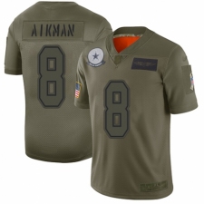 Women's Dallas Cowboys #8 Troy Aikman Limited Camo 2019 Salute to Service Football Jersey