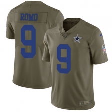 Men's Nike Dallas Cowboys #9 Tony Romo Limited Olive 2017 Salute to Service NFL Jersey