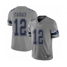 Men's Dallas Cowboys #12 Roger Staubach Limited Gray Inverted Legend Football Jersey