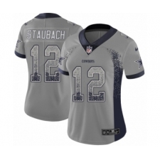 Women's Nike Dallas Cowboys #12 Roger Staubach Limited Gray Rush Drift Fashion NFL Jersey