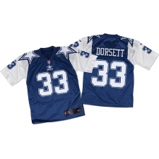 Men's Nike Dallas Cowboys #33 Tony Dorsett Elite Navy/White Throwback NFL Jersey