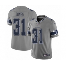Men's Dallas Cowboys #31 Byron Jones Limited Gray Inverted Legend Football Jersey