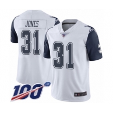 Men's Dallas Cowboys #31 Byron Jones Limited White Rush Vapor Untouchable 100th Season Football Jersey