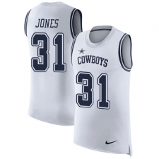 Men's Nike Dallas Cowboys #31 Byron Jones Limited White Rush Player Name & Number Tank Top NFL Jersey