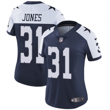 Women's Nike Dallas Cowboys #31 Byron Jones Elite Navy Blue Throwback Alternate NFL Jersey