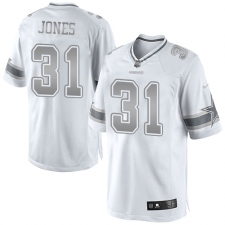 Women's Nike Dallas Cowboys #31 Byron Jones Limited White Platinum NFL Jersey