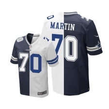 Men's Nike Dallas Cowboys #70 Zack Martin Elite Navy Blue/White Split Fashion NFL Jersey