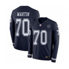 Men's Nike Dallas Cowboys #70 Zack Martin Limited Navy Blue Therma Long Sleeve NFL Jersey