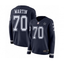 Women's Nike Dallas Cowboys #70 Zack Martin Limited Navy Blue Therma Long Sleeve NFL Jersey