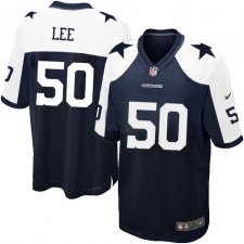 Men's Nike Dallas Cowboys #50 Sean Lee Game Navy Blue Throwback Alternate NFL Jersey