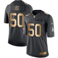 Men's Nike Dallas Cowboys #50 Sean Lee Limited Black/Gold Salute to Service NFL Jersey