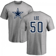 NFL Nike Dallas Cowboys #50 Sean Lee Ash Name & Number Logo T-Shirt