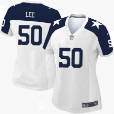 Women's Nike Dallas Cowboys #50 Sean Lee Game White Throwback Alternate NFL Jersey