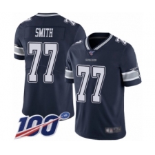 Men's Dallas Cowboys #77 Tyron Smith Navy Blue Team Color Vapor Untouchable Limited Player 100th Season Football Jersey