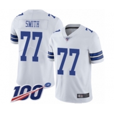 Men's Dallas Cowboys #77 Tyron Smith White Vapor Untouchable Limited Player 100th Season Football Jersey