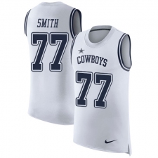 Men's Nike Dallas Cowboys #77 Tyron Smith Limited White Rush Player Name & Number Tank Top NFL Jersey