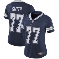 Women's Nike Dallas Cowboys #77 Tyron Smith Elite Navy Blue Team Color NFL Jersey