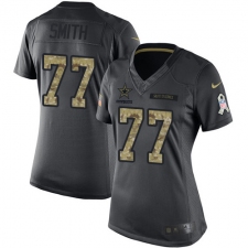 Women's Nike Dallas Cowboys #77 Tyron Smith Limited Black 2016 Salute to Service NFL Jersey