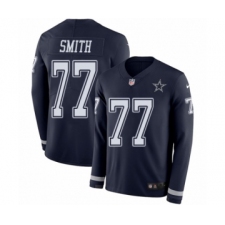 Youth Nike Dallas Cowboys #77 Tyron Smith Limited Navy Blue Therma Long Sleeve NFL Jersey