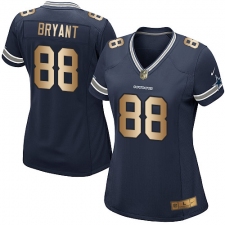 Women's Nike Dallas Cowboys #88 Dez Bryant Elite Navy/Gold Team Color NFL Jersey