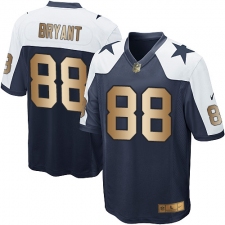 Youth Nike Dallas Cowboys #88 Dez Bryant Elite Navy/Gold Throwback Alternate NFL Jersey