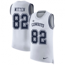 Men's Nike Dallas Cowboys #82 Jason Witten Limited White Rush Player Name & Number Tank Top NFL Jersey
