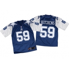 Men's Nike Dallas Cowboys #59 Anthony Hitchens Elite Navy/White Throwback NFL Jersey