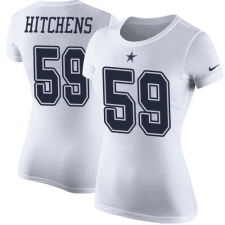 NFL Women's Nike Dallas Cowboys #59 Anthony Hitchens White Rush Pride Name & Number T-Shirt