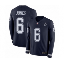 Men's Nike Dallas Cowboys #6 Chris Jones Limited Navy Blue Therma Long Sleeve NFL Jersey