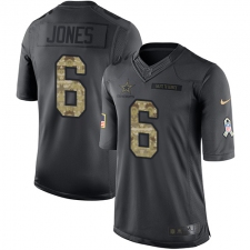 Youth Nike Dallas Cowboys #6 Chris Jones Limited Black 2016 Salute to Service NFL Jersey