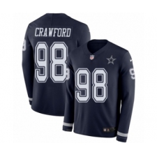 Men's Nike Dallas Cowboys #98 Tyrone Crawford Limited Navy Blue Therma Long Sleeve NFL Jersey