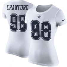 NFL Women's Nike Dallas Cowboys #98 Tyrone Crawford White Rush Pride Name & Number T-Shirt