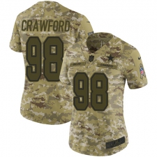 Women's Nike Dallas Cowboys #98 Tyrone Crawford Limited Camo 2018 Salute to Service NFL Jersey