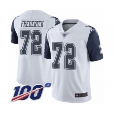 Men's Dallas Cowboys #72 Travis Frederick Limited White Rush Vapor Untouchable 100th Season Football Jersey