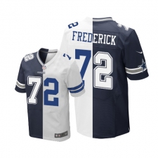 Men's Nike Dallas Cowboys #72 Travis Frederick Elite Navy Blue/White Split Fashion NFL Jersey