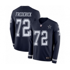 Men's Nike Dallas Cowboys #72 Travis Frederick Limited Navy Blue Therma Long Sleeve NFL Jersey
