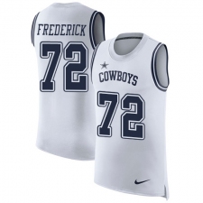 Men's Nike Dallas Cowboys #72 Travis Frederick Limited White Rush Player Name & Number Tank Top NFL Jersey