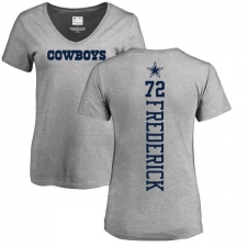 NFL Women's Nike Dallas Cowboys #72 Travis Frederick Ash Backer V-Neck T-Shirt