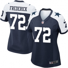 Women's Nike Dallas Cowboys #72 Travis Frederick Game Navy Blue Throwback Alternate NFL Jersey