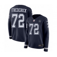 Women's Nike Dallas Cowboys #72 Travis Frederick Limited Navy Blue Therma Long Sleeve NFL Jersey