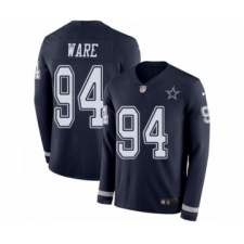 Men's Nike Dallas Cowboys #94 DeMarcus Ware Limited Navy Blue Therma Long Sleeve NFL Jersey